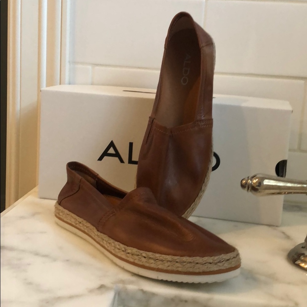 ALDO Telassi leather cognac espadrilles  size 6.5